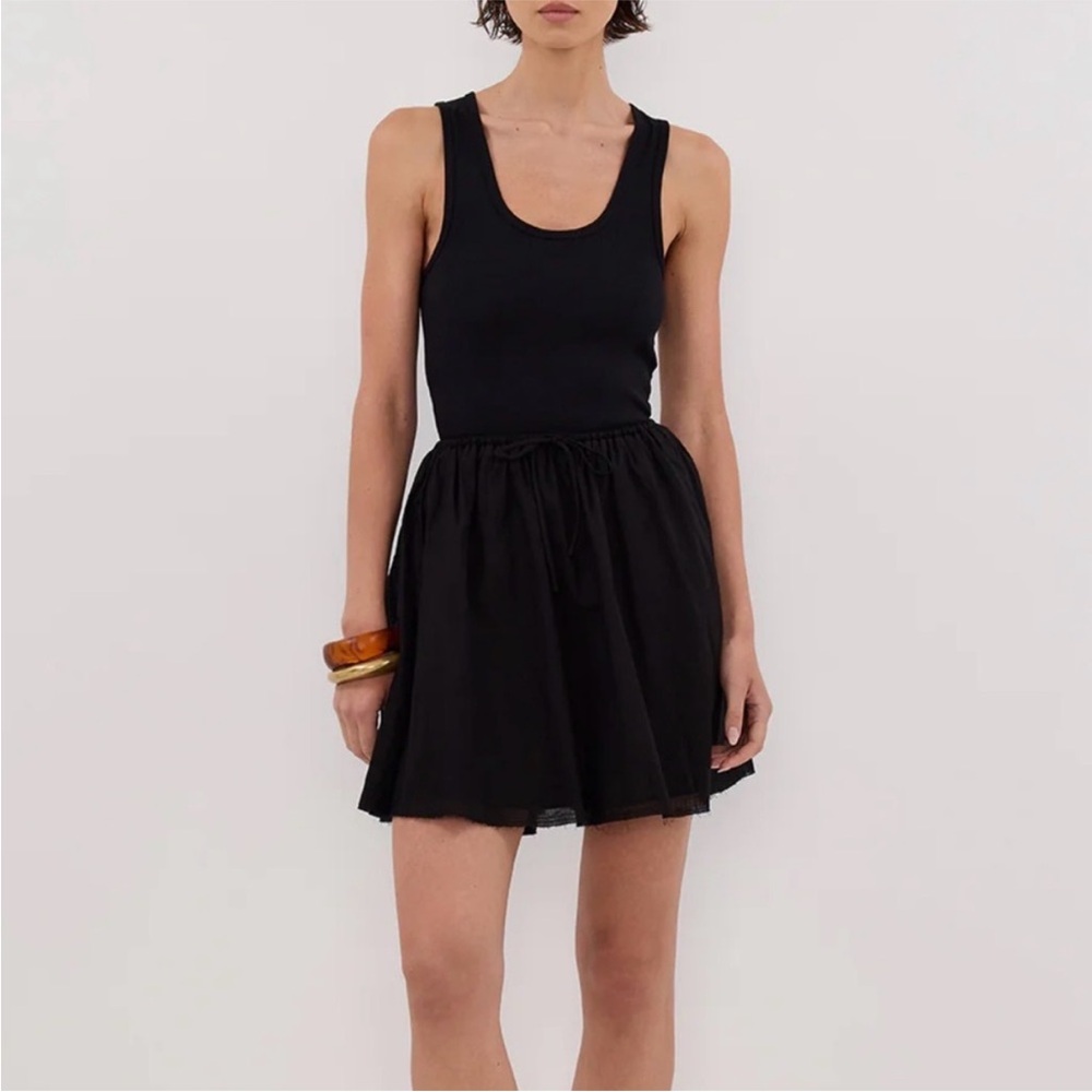 DISSH Sia Mini Skirt Black Cotton Linen Blend Size 6